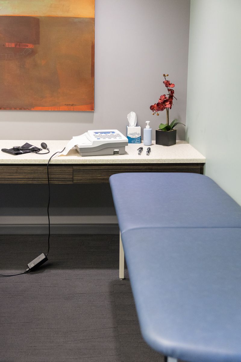 The exam room at Gerald R. Ford International Airport, where the FAA-approved EKG is performed